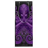 Purple Octopus Victorian Steampunk Kraken  Wijn Cadeautas (Achterkant)