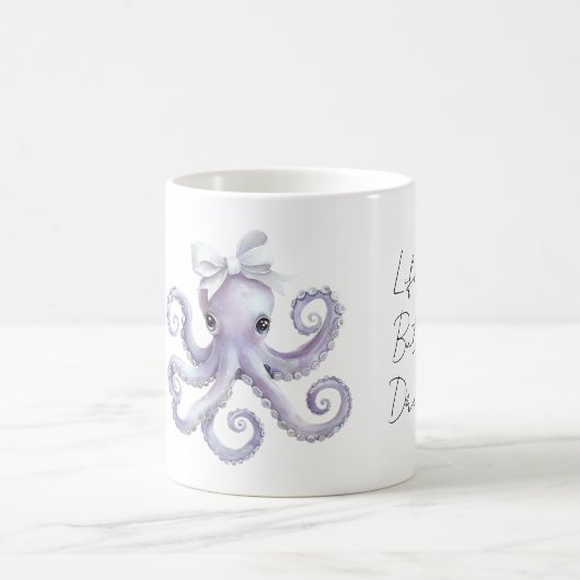 Purple Octopus White Bow Koffiemok (Center)