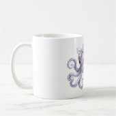 Purple Octopus White Bow Koffiemok (Links)