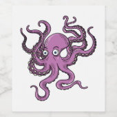 Purple Octopus Wijn Etiket (Enkel label)