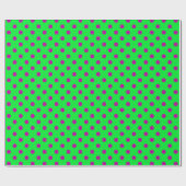 Purple On Green Polka Dots Pattern Design  Cadeaupapier (Vlak)