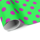 Purple On Green Polka Dots Pattern Design  Cadeaupapier (Rol Hoek)