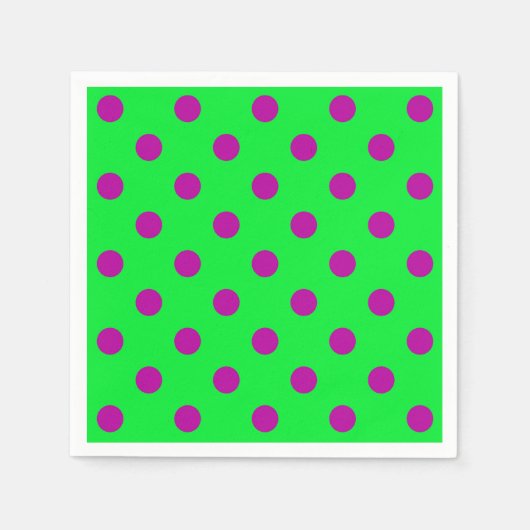 Purple On Green Polka Dots Pattern Design  Servet (Voorkant)