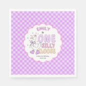Purple One Silly Goose - Retro Girl First Birthday Servet (Voorkant)