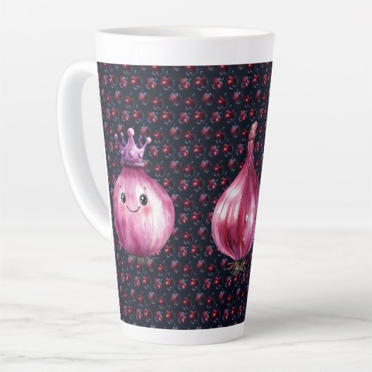 Purple Onion Queen Ceramic Large Latte Mug Mok (Linkerhoek)