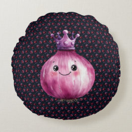 Purple Onion Queen Round Throw Pillow Rond Kussen