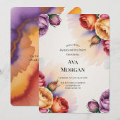 Purple Orange and Red Roses Bachelorette Party Kaart (Voorkant / Achterkant)