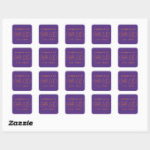 Purple Orange Grad Typography Graduation Sticker (Vel)