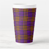 Purple Orange Plaid Checker Seamless Pat Latte Mug Latte Mok (Voorkant)