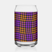 Purple Orange Plaid Checker Seamless Pattern Blikvorm Glas (Voorkant)