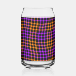 Purple Orange Plaid Checker Seamless Pattern Blikvorm Glas