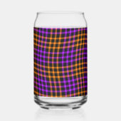 Purple Orange Plaid Checker Seamless Pattern Blikvorm Glas (Achterkant)
