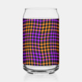 Purple Orange Plaid Checker Seamless Pattern Blikvorm Glas (Rechts)
