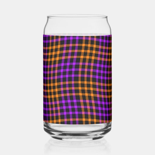 Purple Orange Plaid Checker Seamless Pattern Blikvorm Glas (Links)