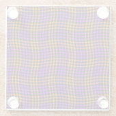 Purple Orange Plaid Checker Seamless Pattern Glazen Onderzetter (Achterkant)