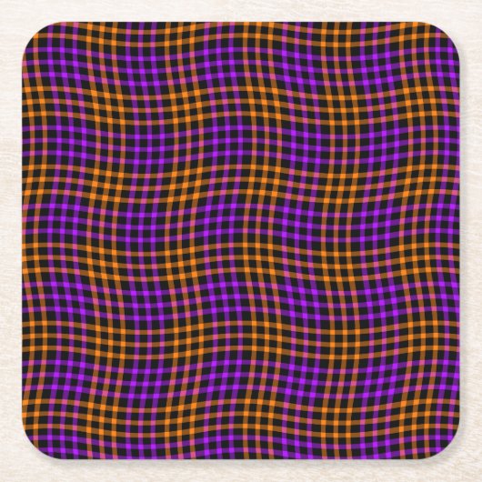Purple Orange Plaid Checker Seamless Pattern Kartonnen Onderzetters (Voorkant)