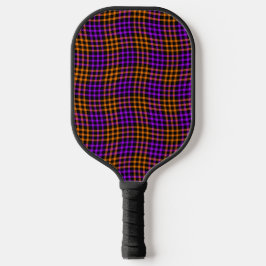 Purple Orange Plaid Checker Seamless Pattern Pickleball Paddle