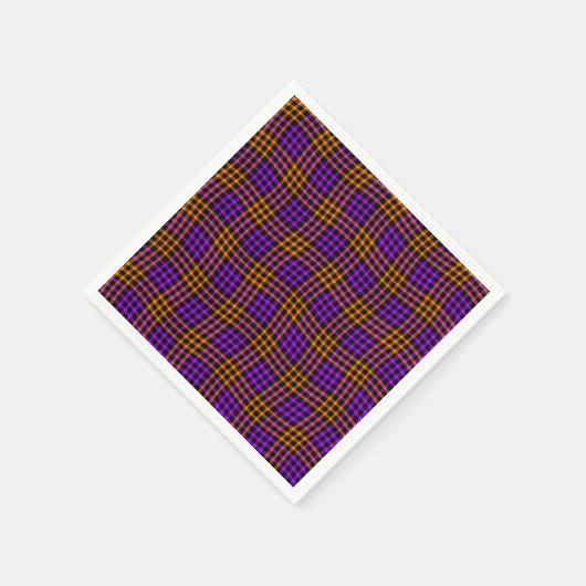 Purple Orange Plaid Checker Seamless Pattern Servet (Hoek)