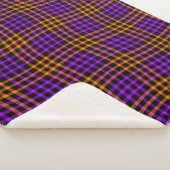 Purple Orange Plaid Checker Seamless Pattern Sherpa Deken (3/4)