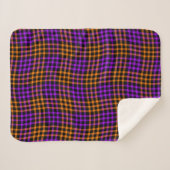 Purple Orange Plaid Checker Seamless Pattern Sherpa Deken (Voorkant (horizontaal))