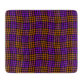 Purple Orange Plaid Checker Seamless Pattern Snijplank (Voorkant)