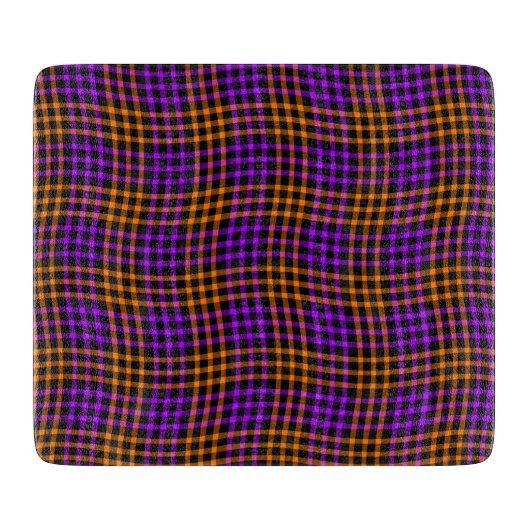 Purple Orange Plaid Checker Seamless Pattern Snijplank (Voorkant)