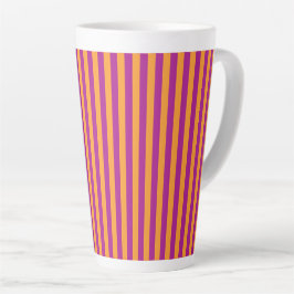 Purple Orange Stripes Seamless Pattern Latte Mok
