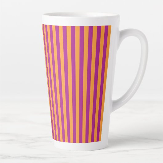 Purple Orange Stripes Seamless Pattern Latte Mok (Rechts)