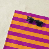 Purple Orange Stripes Seamless Pattern Strandlaken (In situ)