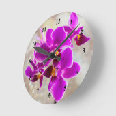 Purple Orchid Acrylic wall clock Ronde Klok (Hoek)