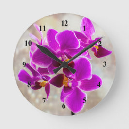 Purple Orchid Acrylic wall clock Ronde Klok