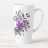 Purple Orchid Floral Frame Latte Mok (Rechts)
