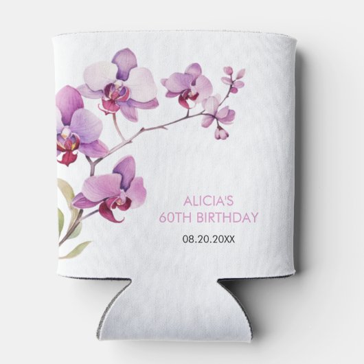 Purple Orchid Flower Blossom Birthday Blikjeskoeler (Achterkant)