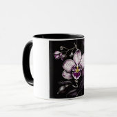 "Purple Orchid Mug - Floral Elegance Cup" Mok (Voorkant links)