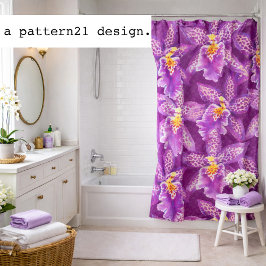 Purple orchid pattern douchegordijn