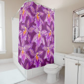 Purple orchid pattern douchegordijn (In situ)