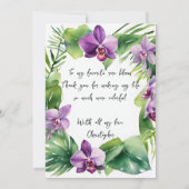 Purple Orchid Watercolor Tropical Valentine's Card (Achterkant)