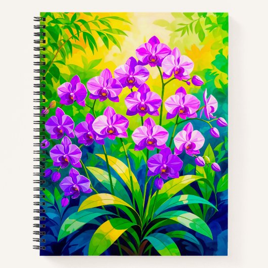 Purple Orchids Notebook Notitieboek (Voorkant)