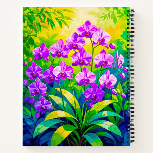 Purple Orchids Notebook Notitieboek (Achterkant)