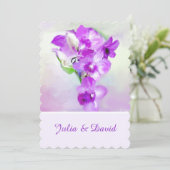 Purple Orchids Wedding Invitation Kaart (Staand voorkant)