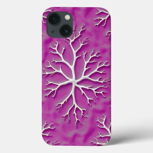 Purple Organic iPhone Case with Artistic Texture (Achterkant)