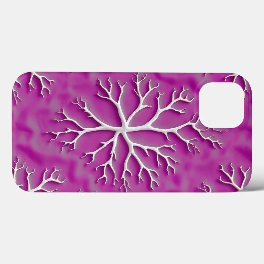 Purple Organic iPhone Case with Artistic Texture (Achterkant (horizontaal))