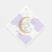 Purple Over the Moon Baby Shower Servet (Hoek)