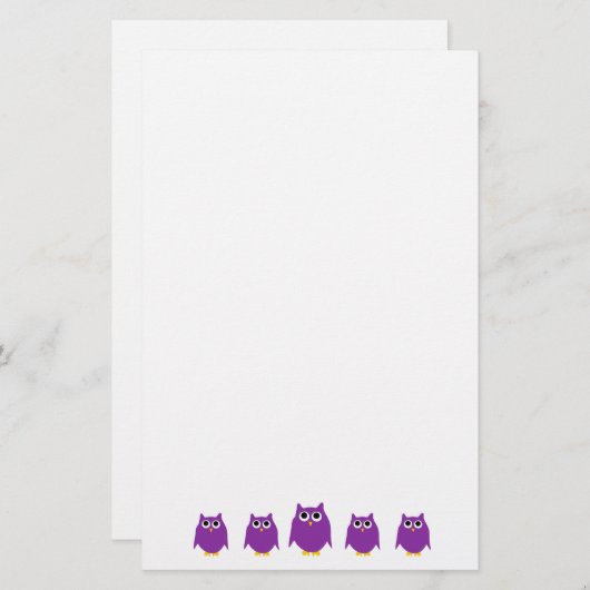 Purple Owl Design Briefpapier (Voorkant / Achterkant)