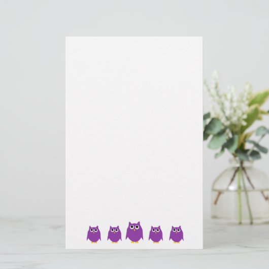 Purple Owl Design Briefpapier (Staand voorkant)