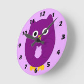 Purple Owl Design Ronde Klok (Hoek)