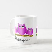 Purple Owls Design Personalised Koffiemok (Voorkant links)