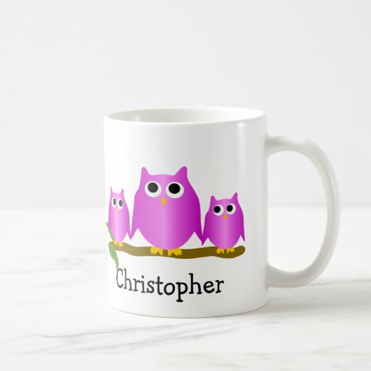 Purple Owls Design Personalised Koffiemok (Rechts)