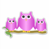 Purple Owls Design Sticker (Voorkant)