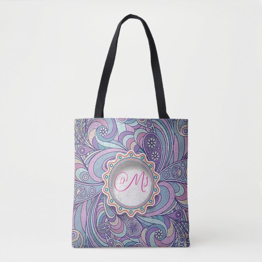 “Purple Paisley”-boodschappentas Tote Bag (Voorkant)